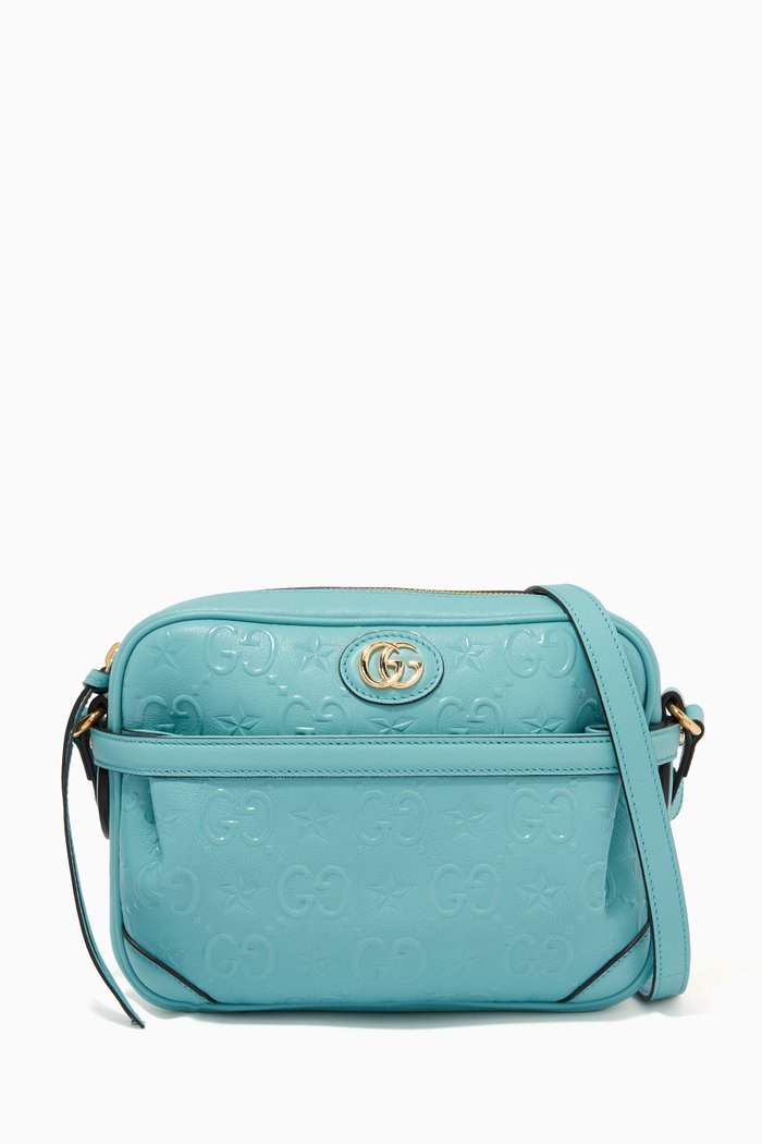 

Small Shoulder Bag in GG Star Leather, Blue