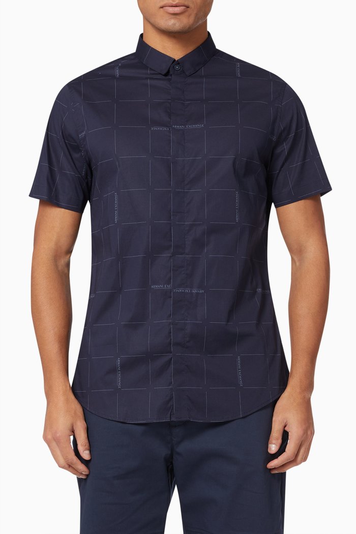 

Short Sleeve Checkered Shirt in Cotton, Multicolour