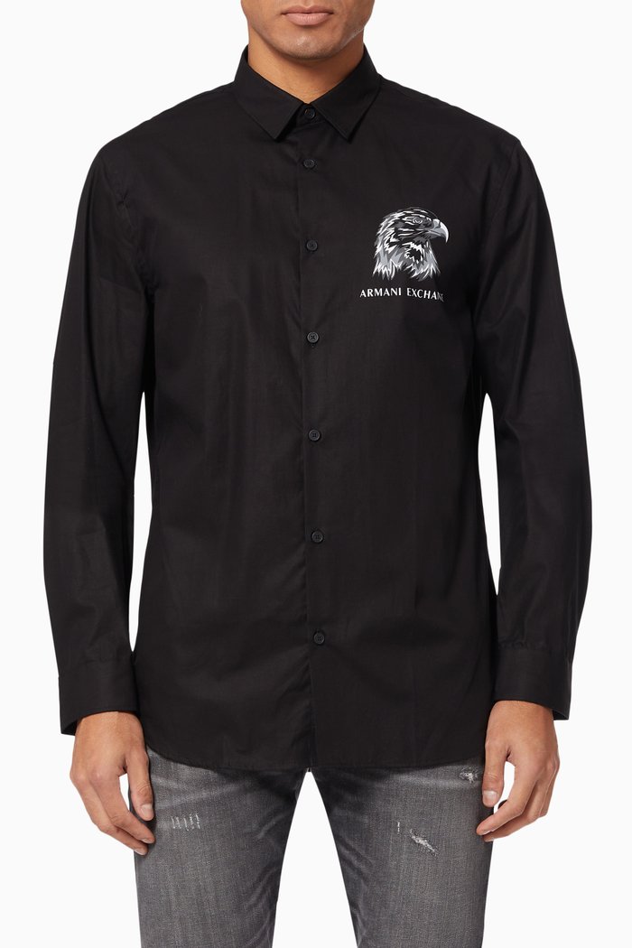 

Regular Fit Shirt in Organic Cotton, Black