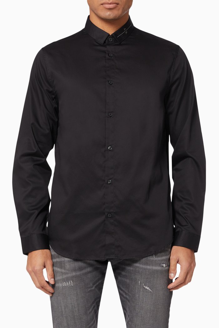 

Logo Shirt in Cotton, Black