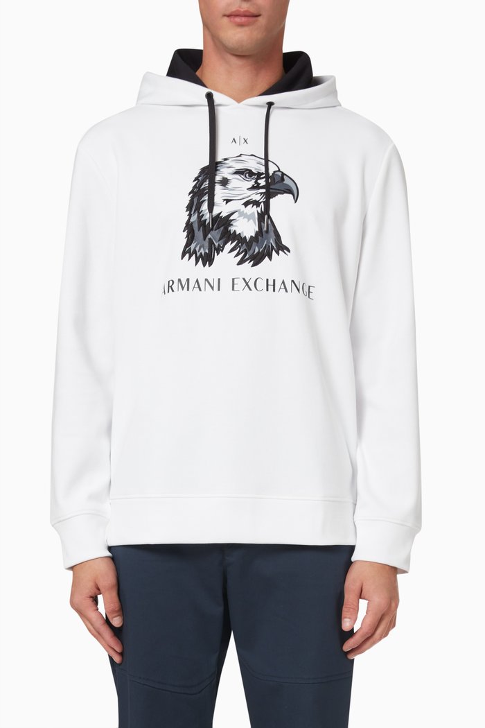 

Hooded Sweatshirt in Fleece, White