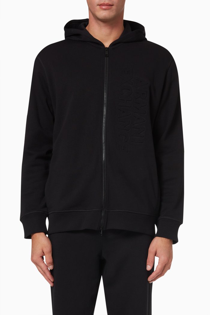 

Embossed Logo Sweatshirt in Fleece, Black