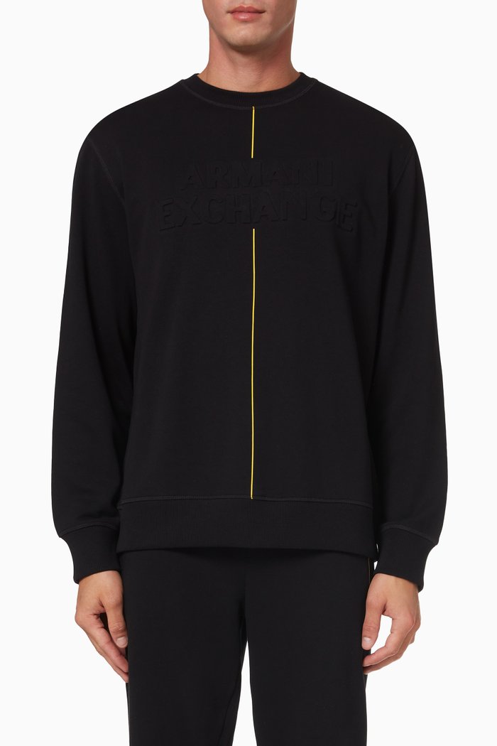 

Embossed Logo Sweatshirt in Fleece, Black