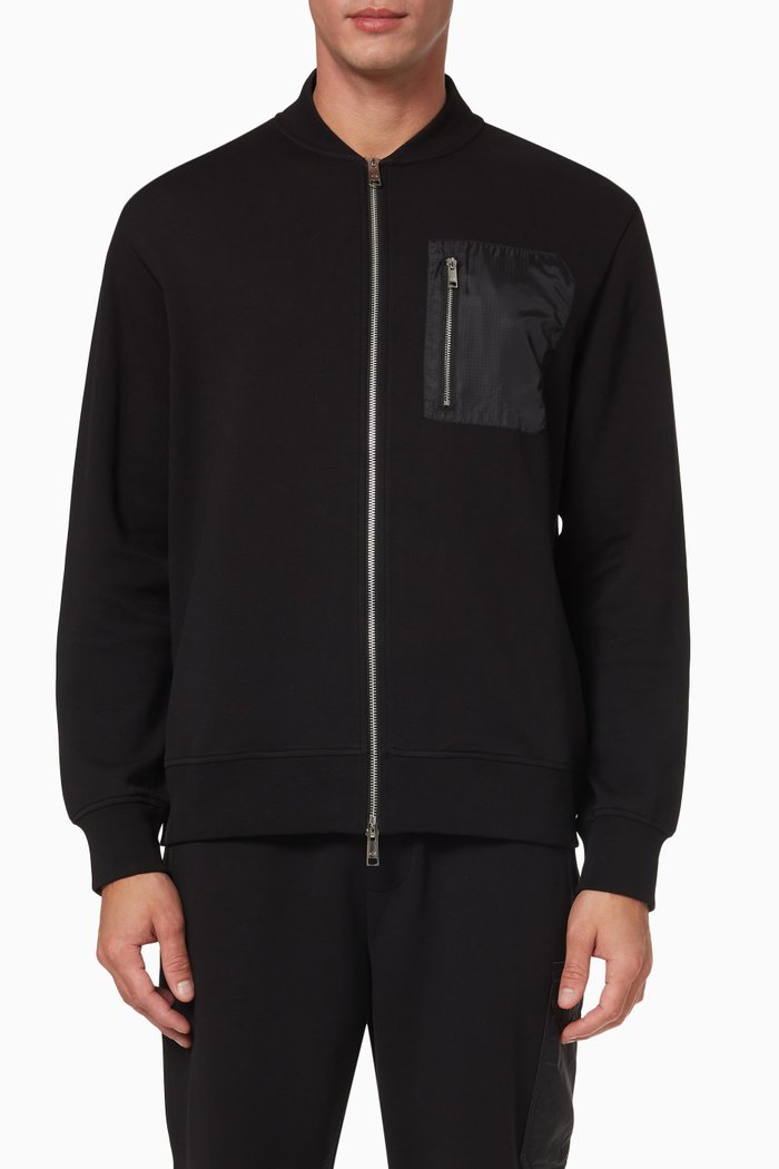 

Patch Pocket Sweatshirt in Fleece, Black