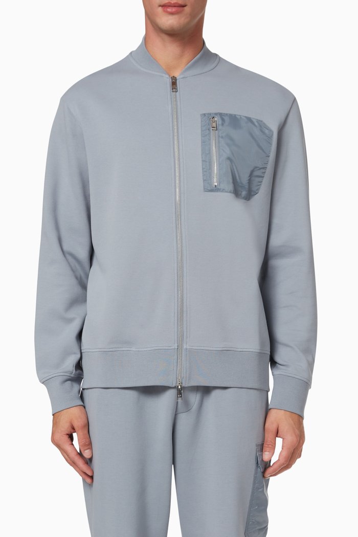 

Patch Pocket Sweatshirt in Fleece, Blue