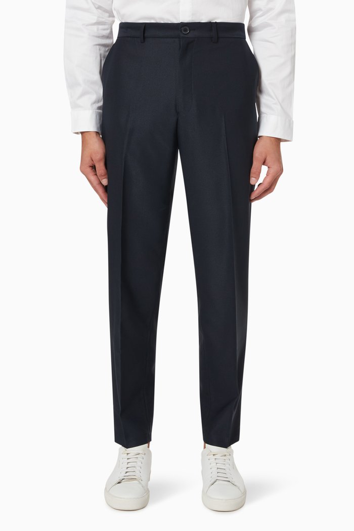 

Straight Fit Pants in Viscose Blend, Blue