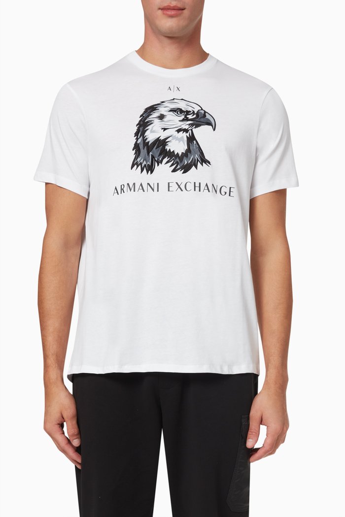 

Embroidered Eagle T-Shirt in Cotton Jersey, White