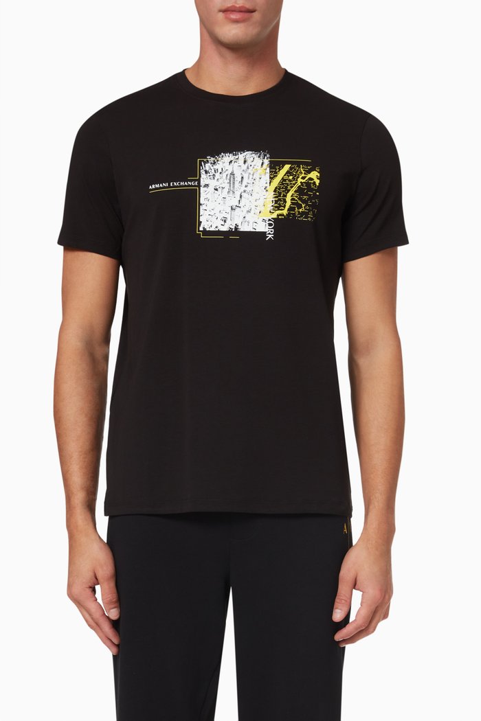 

Graphic T-shirt in Cotton Jersey, Black