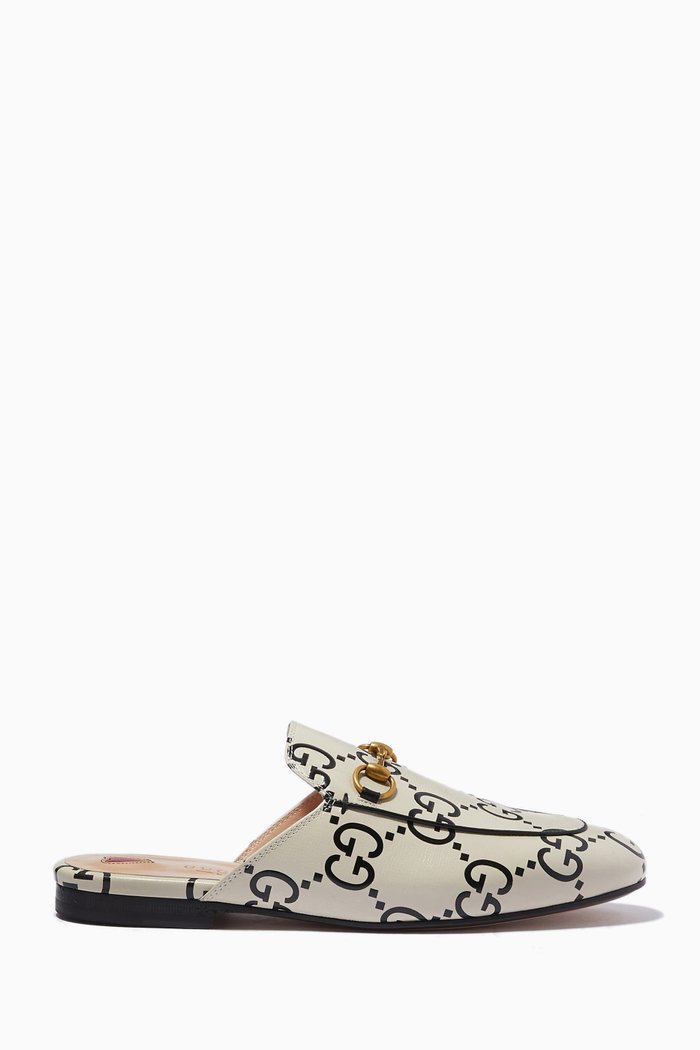 

Princetown Slippers in GG Leather, White