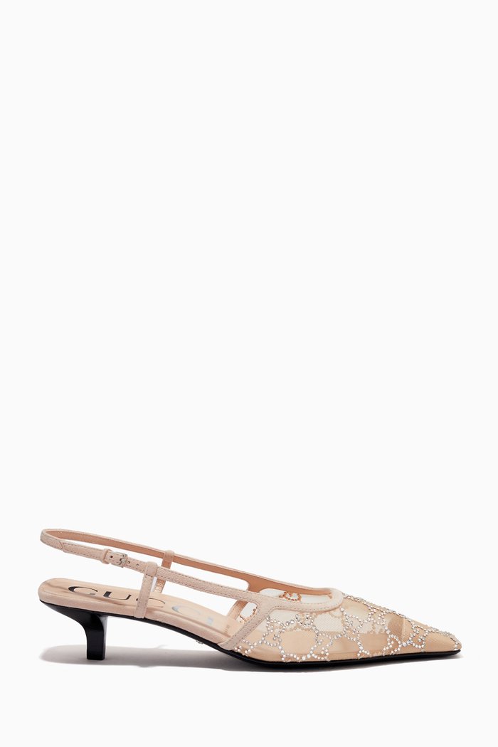 

GG Slingback Pumps in GG Crystal Mesh, Pink