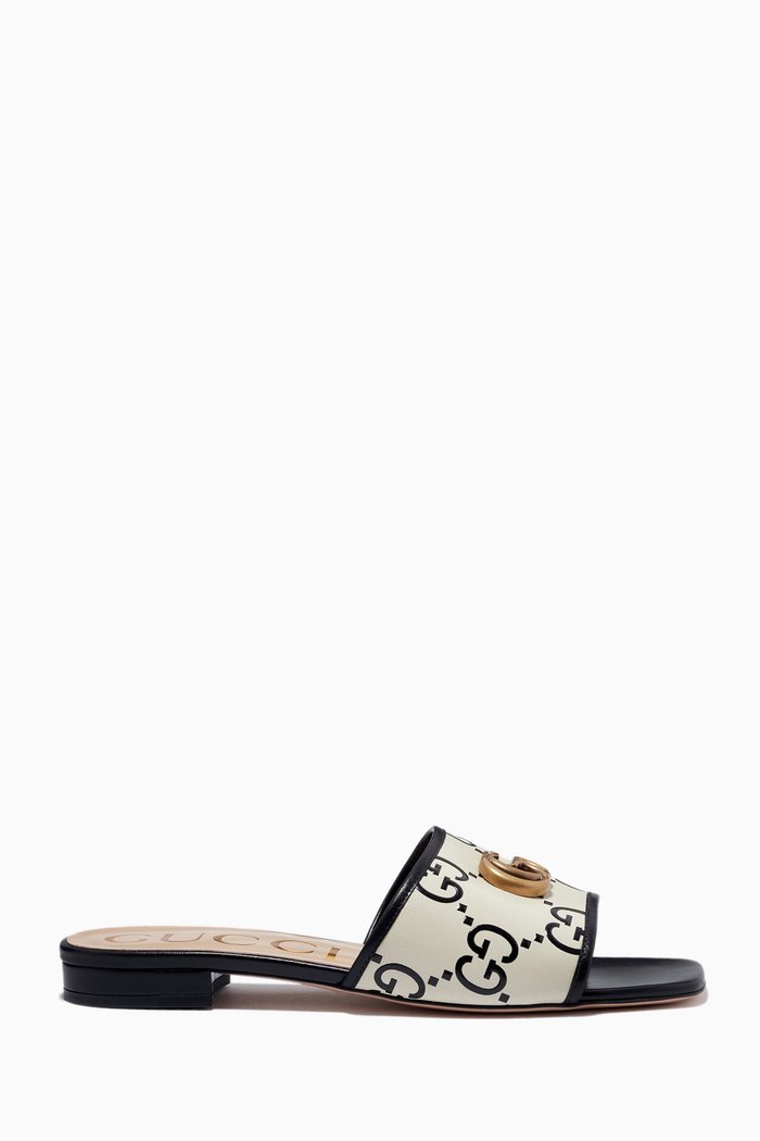 

Jolie Slides in GG Leather, White