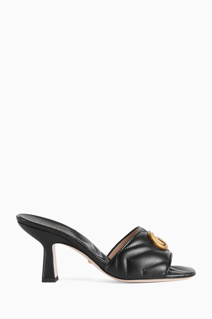 

GG Slides in Matelassé Leather, Black