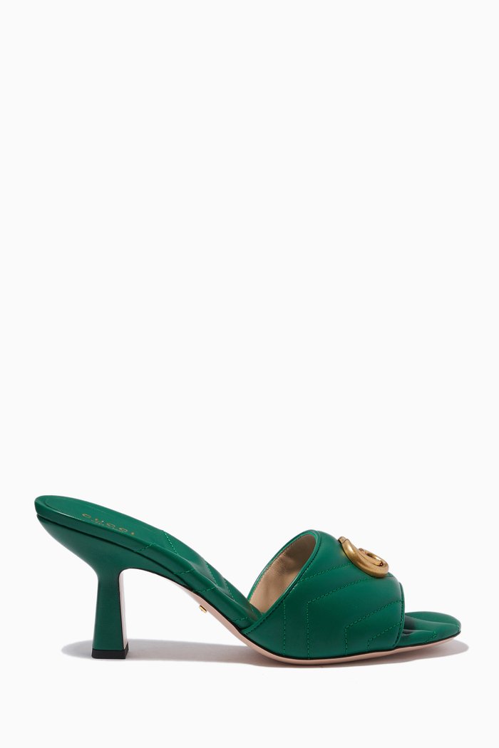 

GG Slides in Matelassé Leather, Green