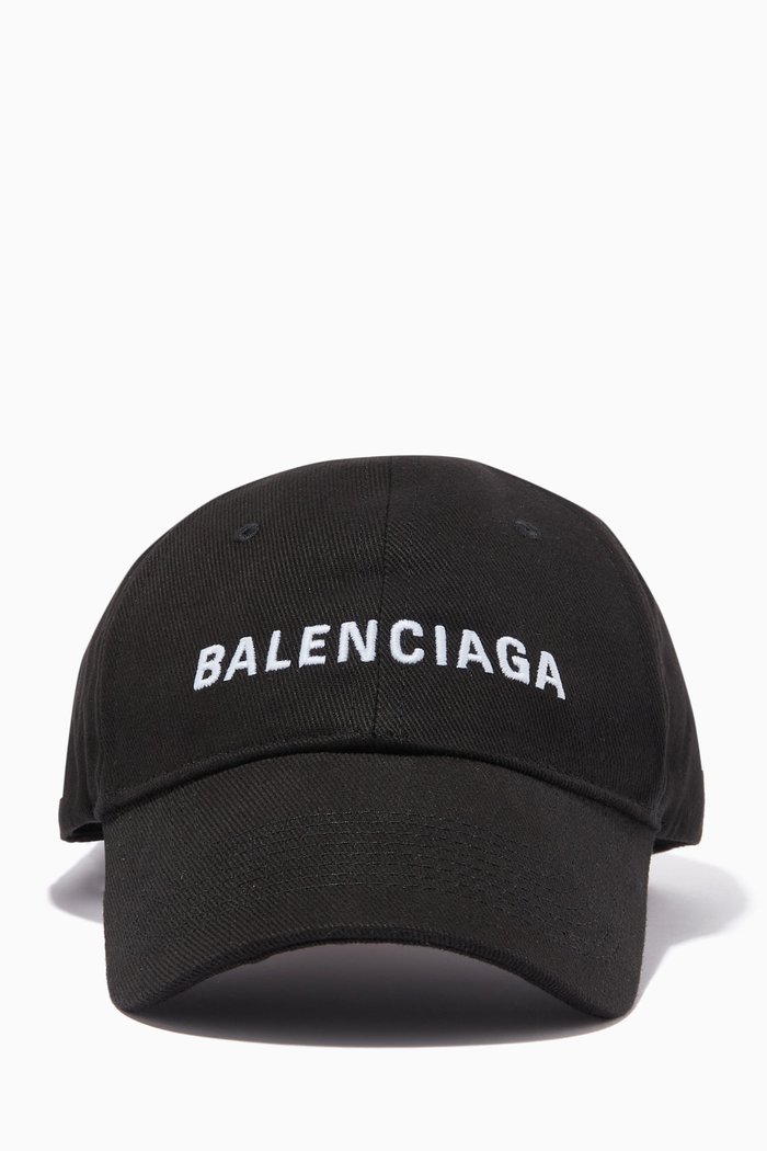

Logo Embroidered Baseball Hat in Cotton Twill, Black