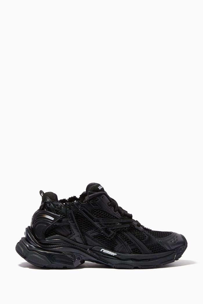 

Runner Sneakers in Mesh & Nylon, Black