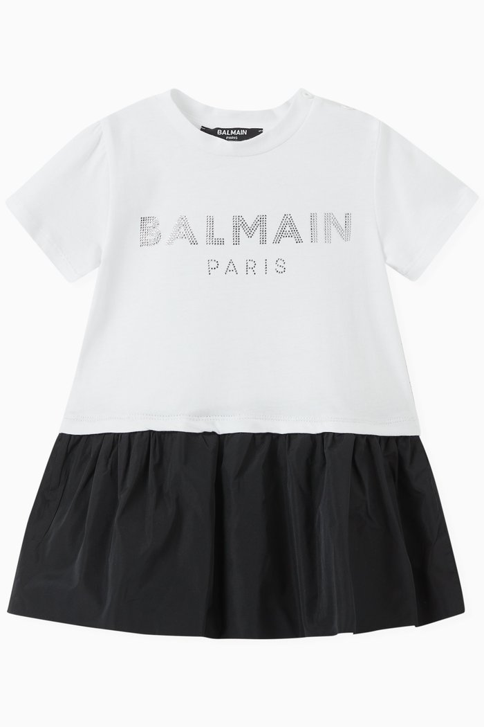 Diamante Logo Dress in Jersey, Multicolour