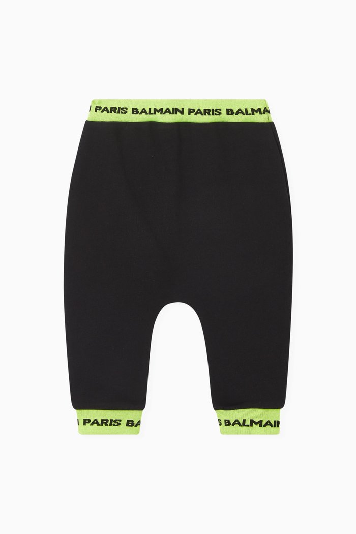 

Logo Stripe Sweatpants in Cotton Fleece, Black