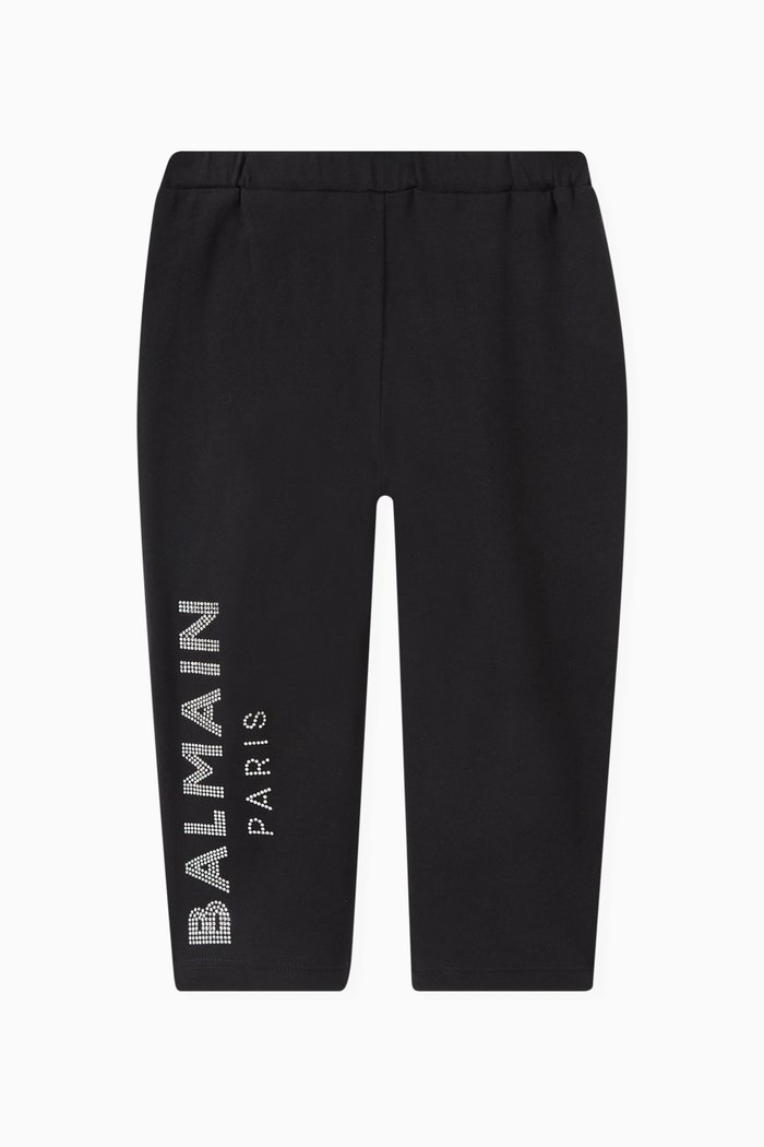 

Diamante Logo Leggings in Jersey, Black