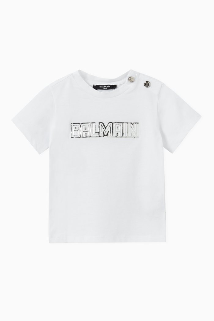 

Metallic Logo T-shirt in Cotton, White