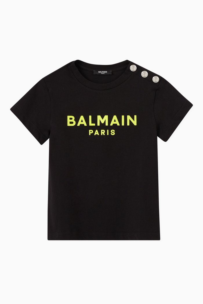 

Stud Logo Print T-shirt in Cotton, Black