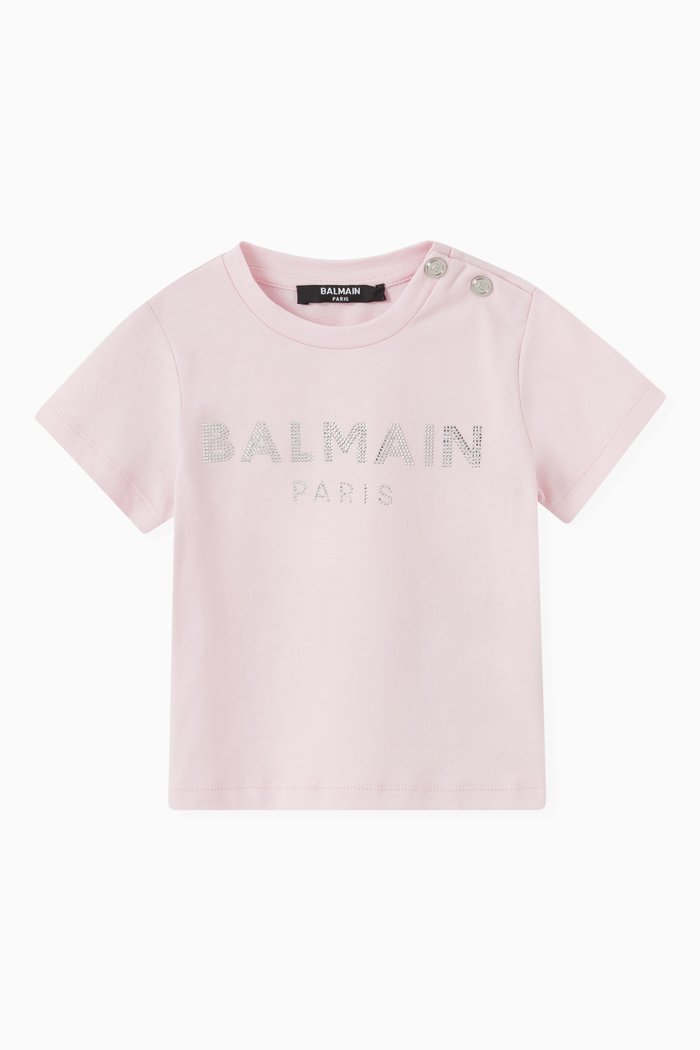 

Diamante Logo T-shirt in Cotton Jersey, Pink