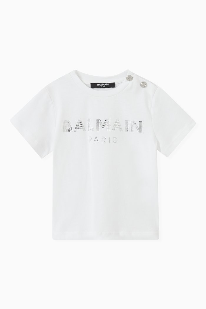 

Diamante Logo T-shirt in Cotton Jersey, White
