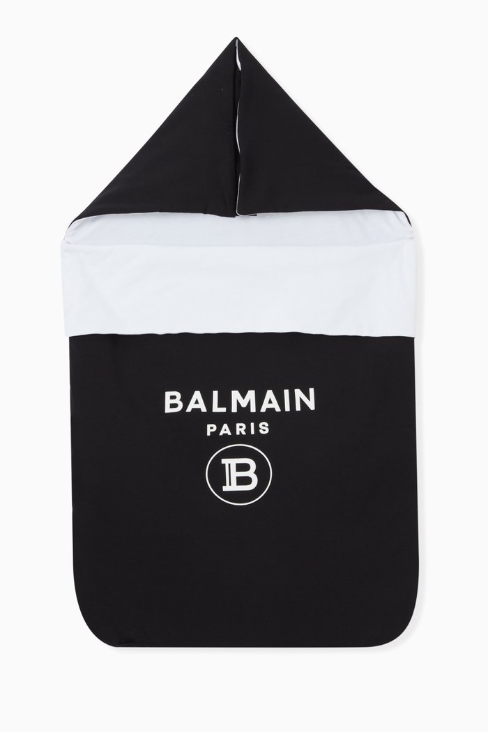 

Logo Print Sleeping Bag in Cotton, Black