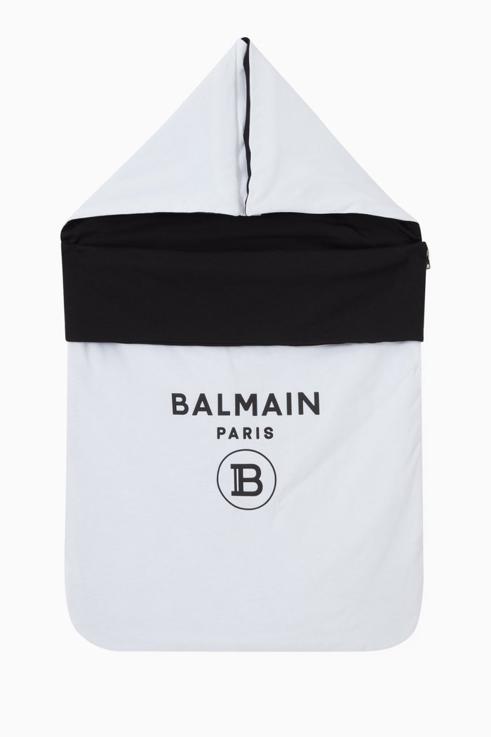 

Logo Print Sleeping Bag in Cotton, White