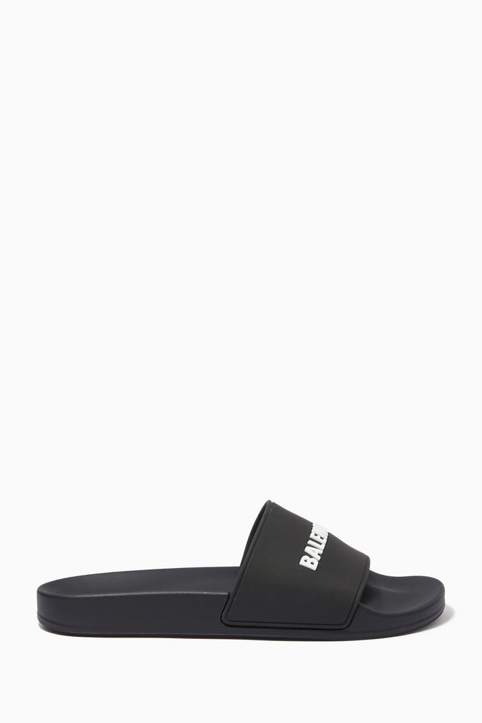 

Logo Pool Slides in Rubber, Black