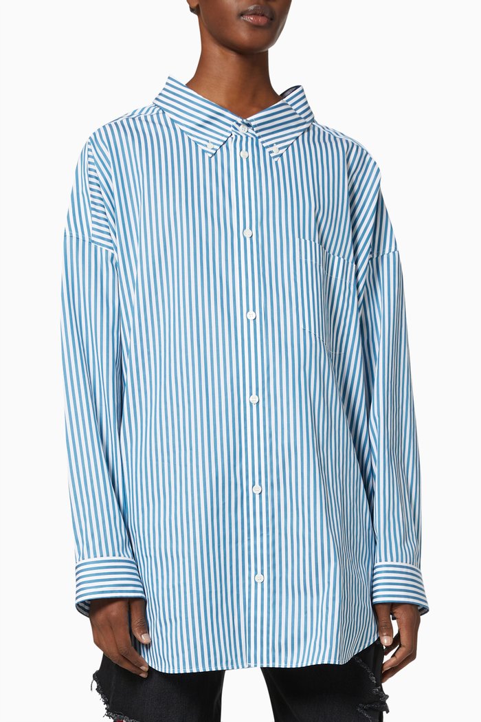 

Cocoon Swing Shirt in Cotton, Blue