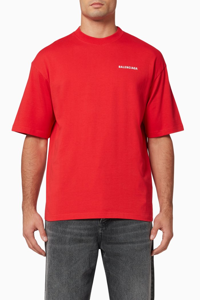 

Logo Medium Fit T-shirt in Cotton Jersey, Red