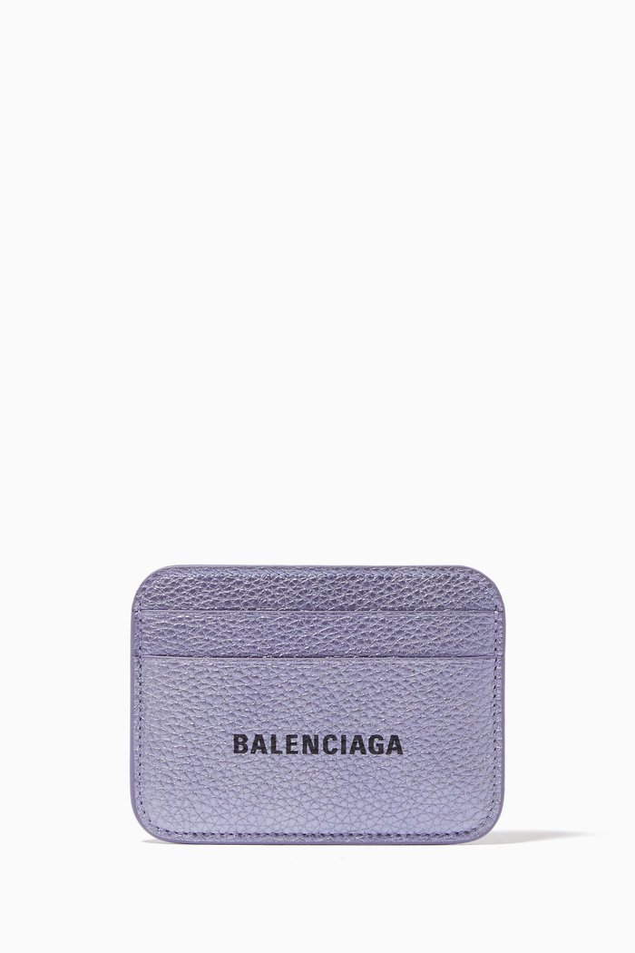

Cash Card Holder in Grained Calfskin, Purple