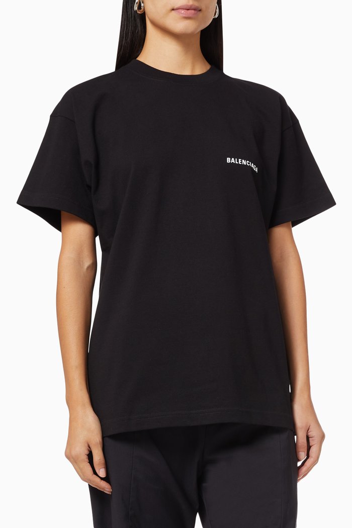 

Logo Large Fit T-shirt in Cotton Jersey, Black