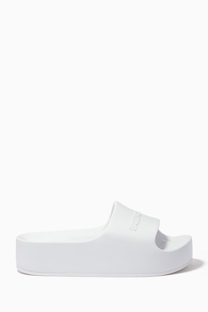

Chunky Slides in Rubber, White