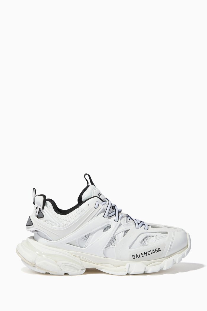 

Track Sneakers in Mesh & Nylon, White