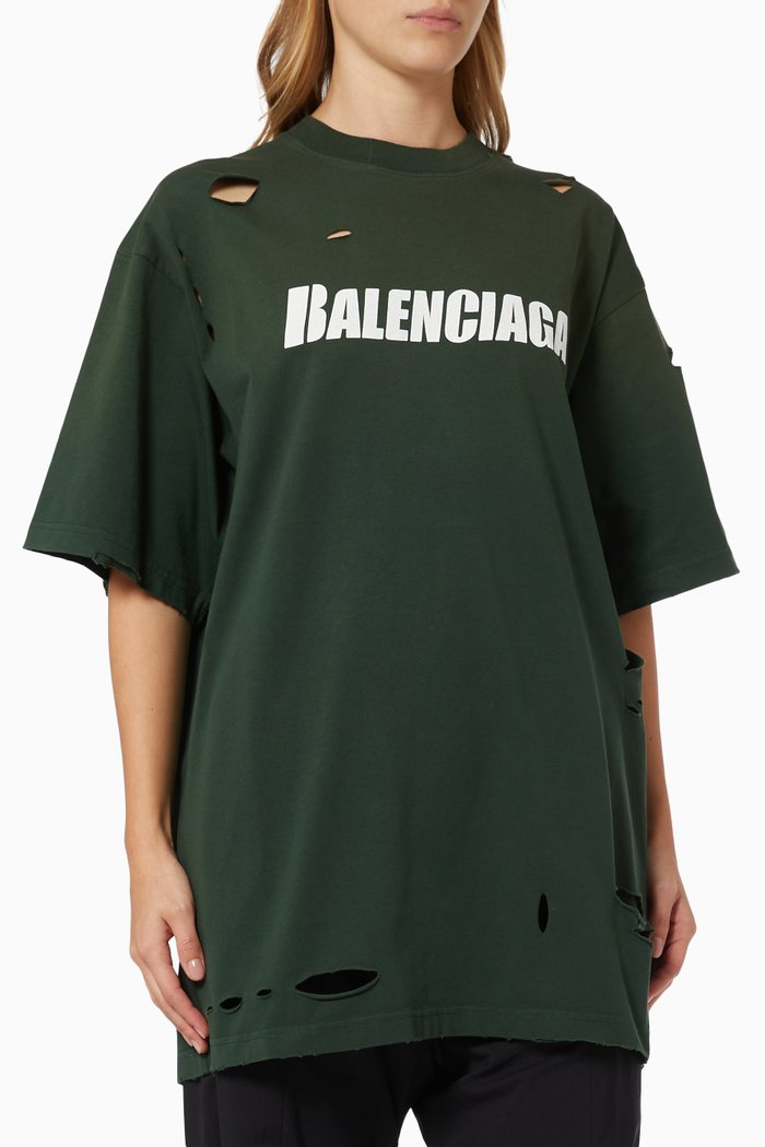 

Caps Destroyed Flatground Large Fit T-shirt in Vintage Jersey, Green