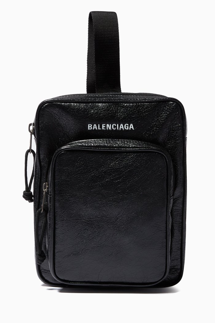 

Explorer Crossbody Messenger in Arena Lambskin, Black