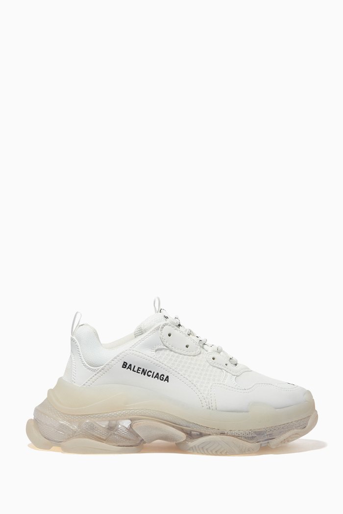 

Triple S Clear Sole Sneakers in Double Foam & Mesh, White