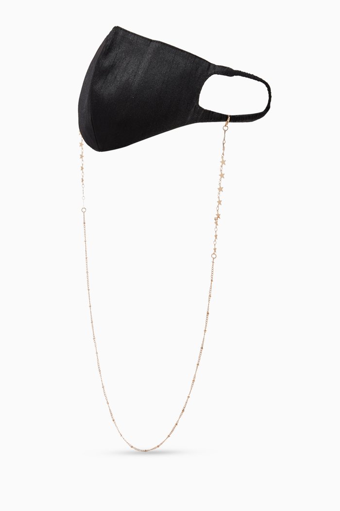 

Star Embellished Chain & Face Mask, Black