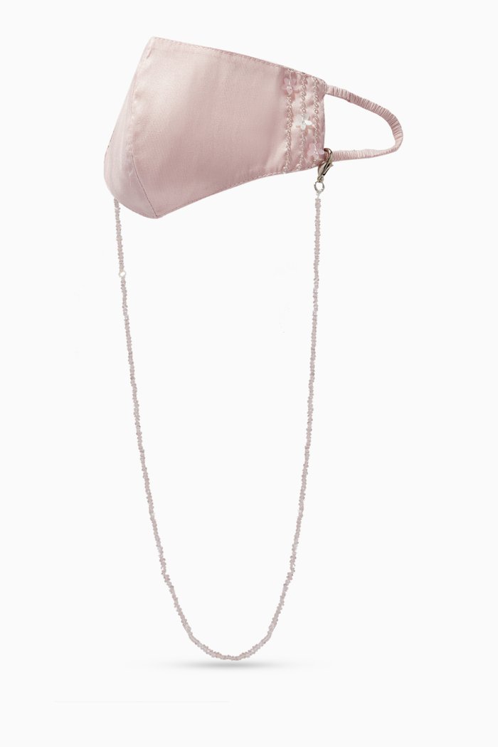 

Crystal Embellished Chain & Face Mask, Pink