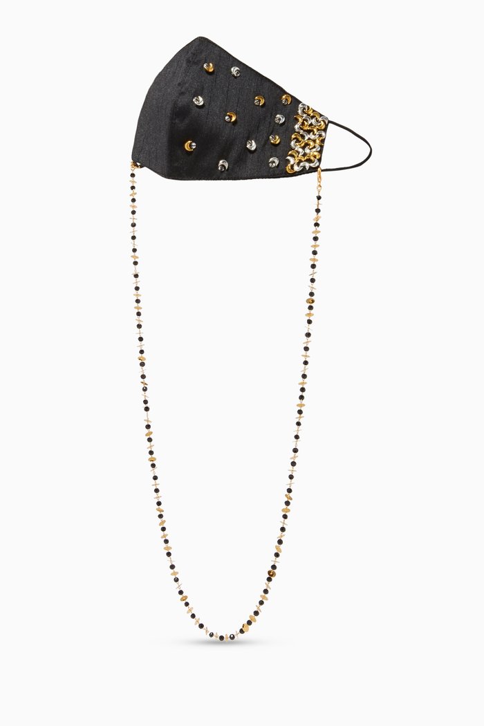 

Embellished Chain & Face Mask, Black