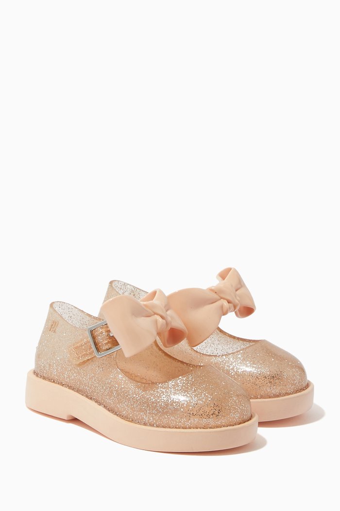 

Strap Bow Ballerinas, Gold