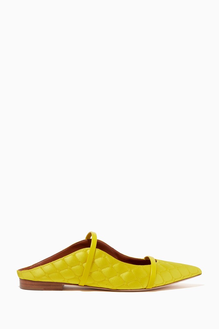 

Maureen Flats in Quilted Satin, Yellow