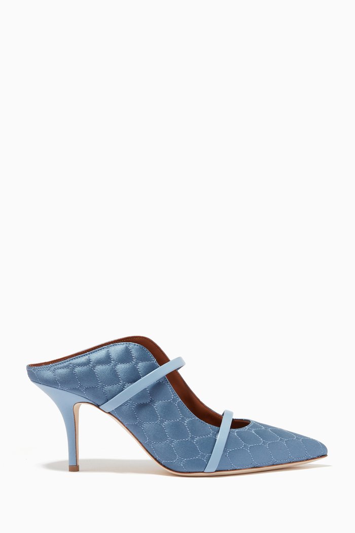

Maureen 70 Mules in Quilted Satin, Blue