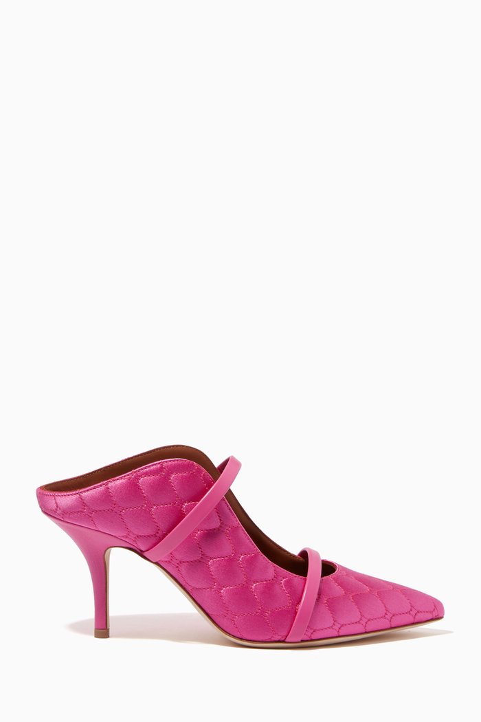 

Maureen 70 Mules in Quilted Satin, Pink