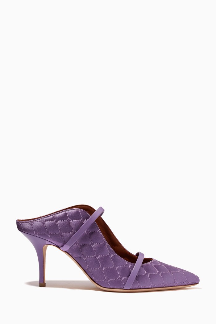 

Maureen 70 Mules in Quilted Satin, Purple