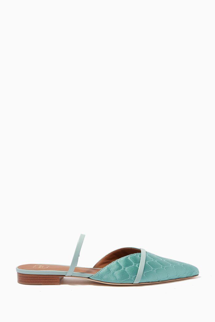 

Frankie Flats in Quilted Satin, Green