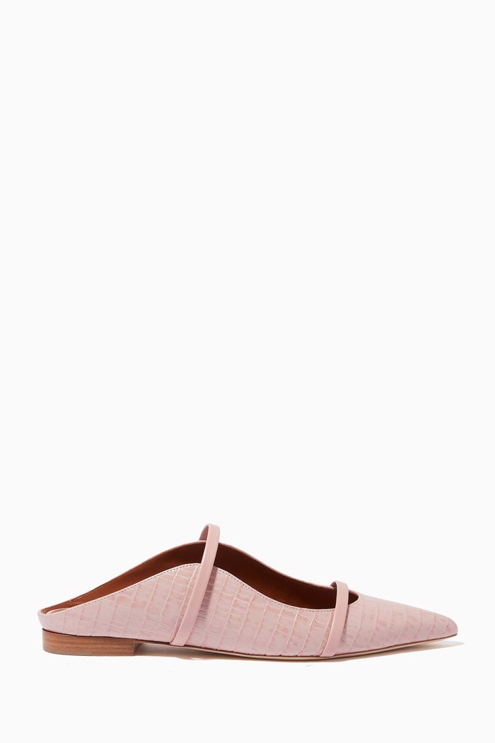 

Maureen Flats in Croc-embossed Leather, Pink