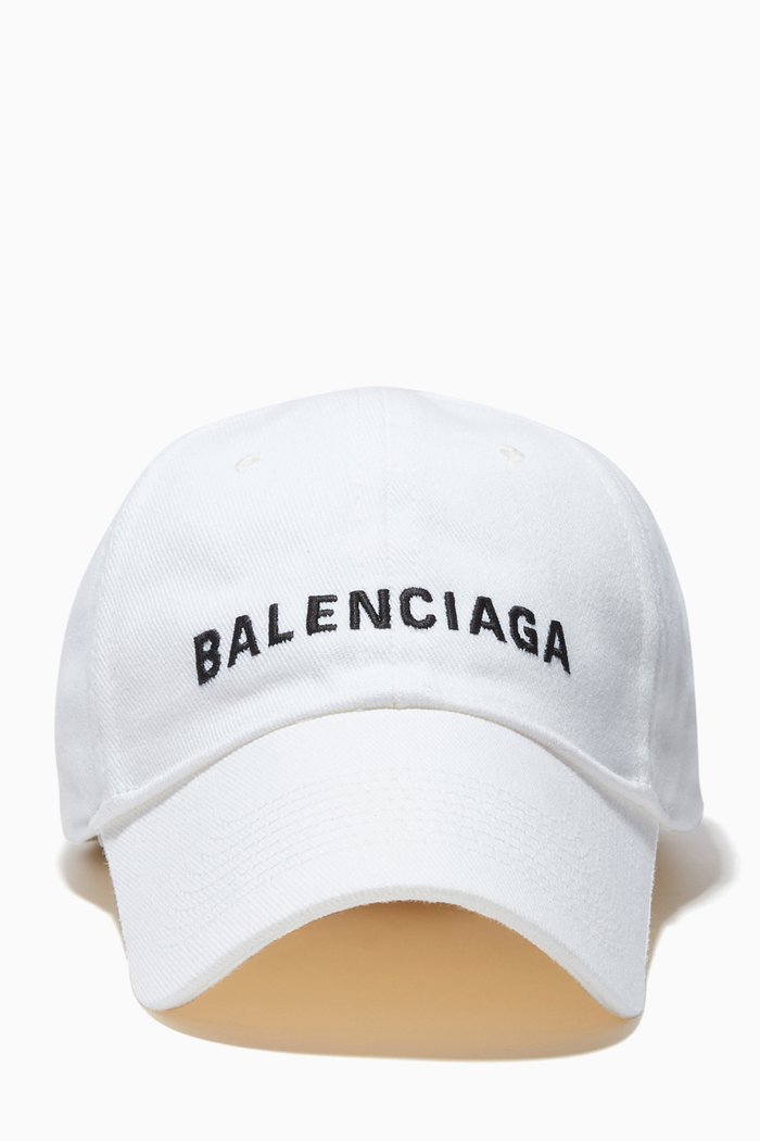 

Logo Embroidered Baseball Hat in Cotton Twill, White