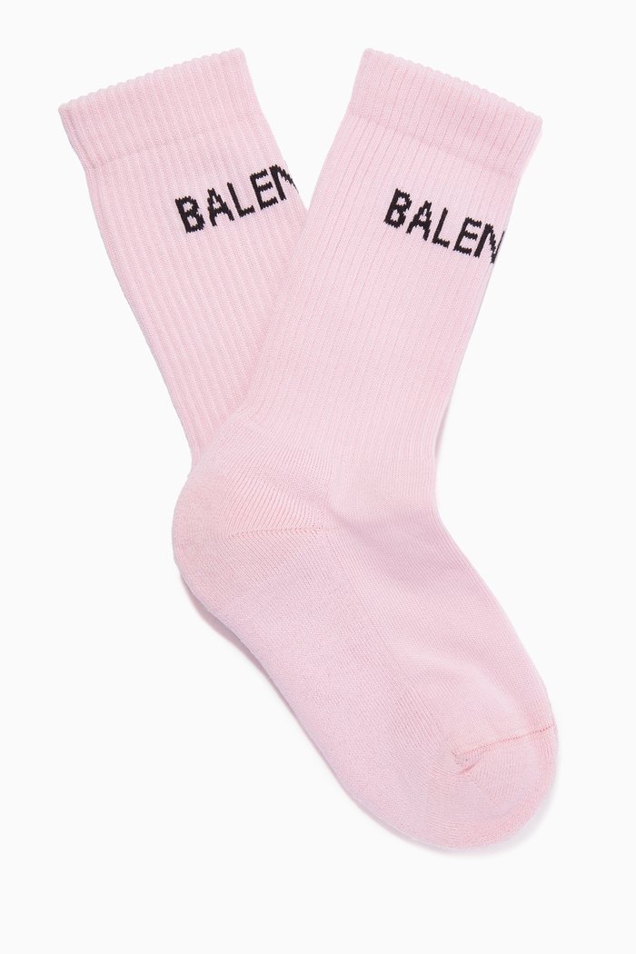 

Logo Tennis Socks in Sponge Knit, Pink